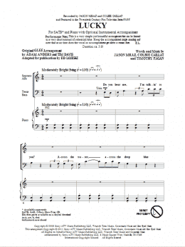 page one of Lucky (SATB Choir)