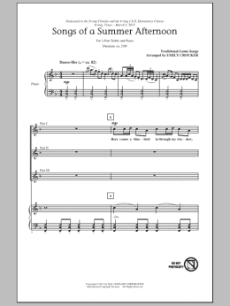 page one of Songs Of A Summer Afternoon (3-Part Treble Choir)