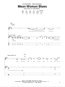 page one of Mean Woman Blues (Guitar Tab)