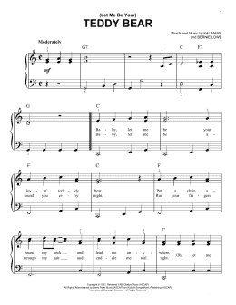 page one of (Let Me Be Your) Teddy Bear (Easy Piano)