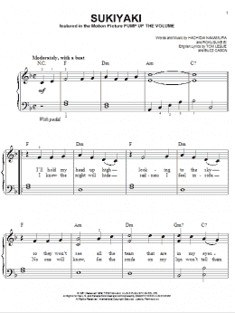 page one of Sukiyaki (Easy Piano)