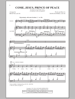 page one of Come, Jesus, Prince Of Peace (2-Part Choir)