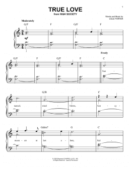 page one of True Love (from High Society) (Easy Piano)