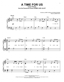 page one of A Time For Us (Love Theme) (Easy Piano)