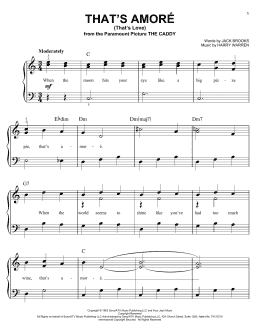 page one of That's Amore (That's Love) (Easy Piano)