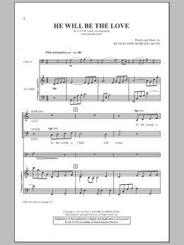 page one of He Will Be The Love (SATB Choir)