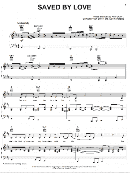 page one of Saved By Love (Piano, Vocal & Guitar Chords (Right-Hand Melody))