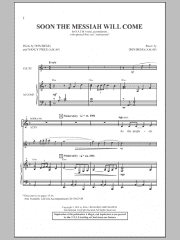 page one of Soon The Messiah Will Come (SATB Choir)
