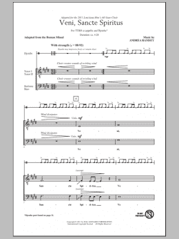 page one of Veni Sancte Spiritus (TTBB Choir)