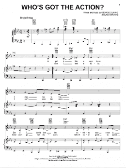 page one of Who's Got The Action (Piano, Vocal & Guitar Chords (Right-Hand Melody))