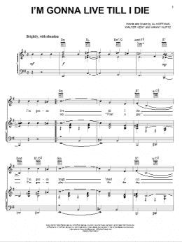 page one of I'm Gonna Live Till I Die (Piano, Vocal & Guitar Chords (Right-Hand Melody))
