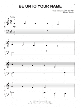 page one of Be Unto Your Name (Beginning Piano Solo)