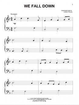 page one of We Fall Down (Beginning Piano Solo)