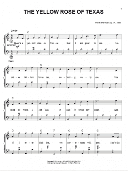 page one of The Yellow Rose Of Texas (Accordion)