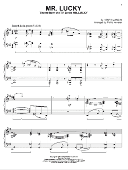 page one of Mr. Lucky (arr. Phillip Keveren) (Piano Solo)