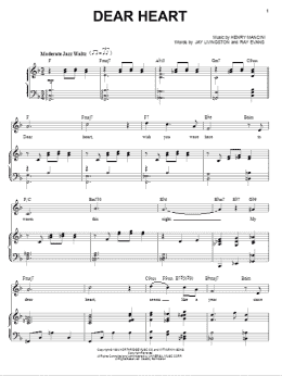 page one of Dear Heart (Piano & Vocal)