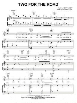 page one of Two For The Road (Piano, Vocal & Guitar Chords (Right-Hand Melody))