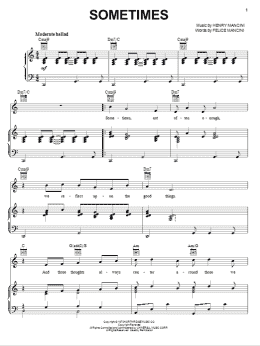 page one of Sometimes (Piano, Vocal & Guitar Chords (Right-Hand Melody))