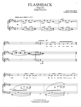 page one of Flashback (Piano & Vocal)