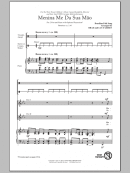 page one of Menina Me Da Sua Mao (Give Me Your Hand, Menina) (2-Part Choir)