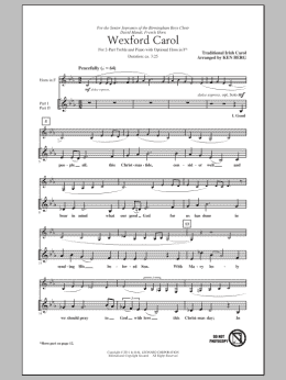 page one of Wexford Carol (2-Part Choir)