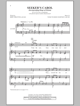 page one of Seeker's Carol (SATB Choir)