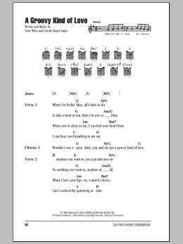 page one of A Groovy Kind Of Love (Guitar Chords/Lyrics)
