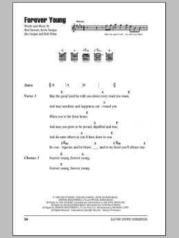 page one of Forever Young (Guitar Chords/Lyrics)