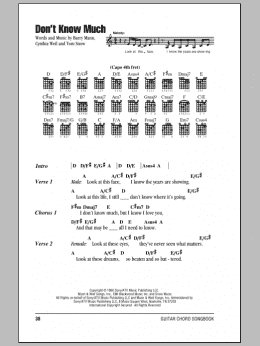 page one of Don't Know Much (Guitar Chords/Lyrics)