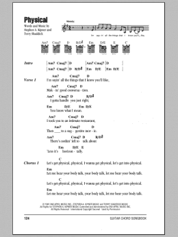 page one of Physical (Guitar Chords/Lyrics)