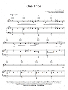page one of One Tribe (Piano, Vocal & Guitar Chords (Right-Hand Melody))
