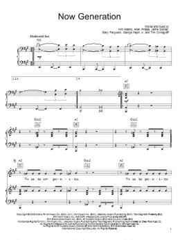 page one of Now Generation (Piano, Vocal & Guitar Chords (Right-Hand Melody))