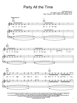 page one of Party All The Time (Piano, Vocal & Guitar Chords (Right-Hand Melody))