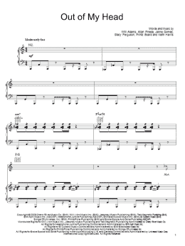 page one of Out Of My Head (Piano, Vocal & Guitar Chords (Right-Hand Melody))