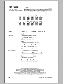 page one of The Flame (Guitar Chords/Lyrics)