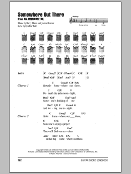 page one of Somewhere Out There (Guitar Chords/Lyrics)