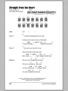 page one of Straight From The Heart (Guitar Chords/Lyrics)