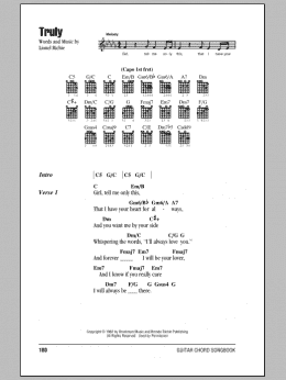 page one of Truly (Guitar Chords/Lyrics)