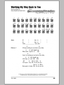 page one of Working My Way Back To You (Guitar Chords/Lyrics)