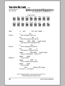 page one of You Are My Lady (Guitar Chords/Lyrics)