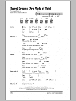 page one of Sweet Dreams (Are Made Of This) (Guitar Chords/Lyrics)