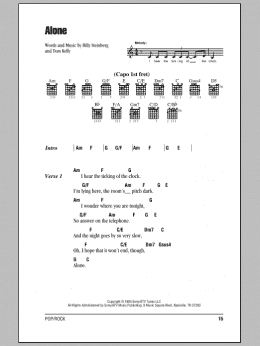 page one of Alone (Guitar Chords/Lyrics)