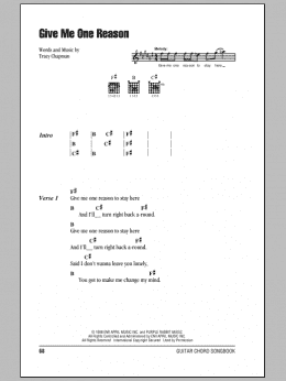 page one of Give Me One Reason (Guitar Chords/Lyrics)