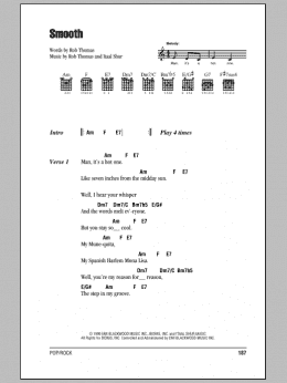 page one of Smooth (feat. Rob Thomas) (Guitar Chords/Lyrics)