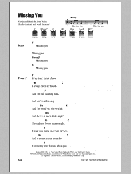 page one of Missing You (Guitar Chords/Lyrics)