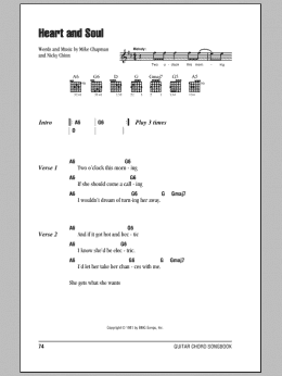 page one of Heart And Soul (Guitar Chords/Lyrics)