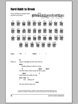 page one of Hard Habit To Break (Guitar Chords/Lyrics)
