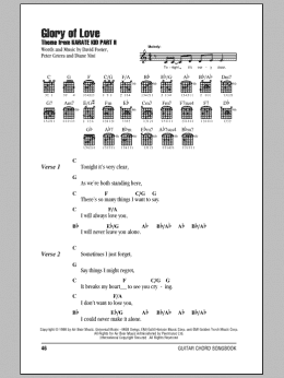 page one of Glory Of Love (Guitar Chords/Lyrics)
