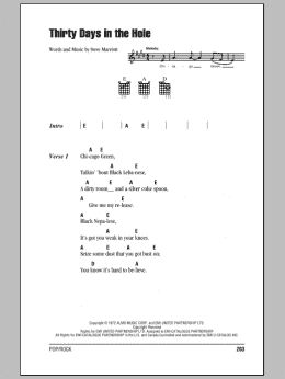 page one of Thirty Days In The Hole (Guitar Chords/Lyrics)