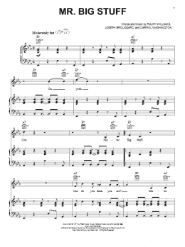 page one of Mr. Big Stuff (Piano, Vocal & Guitar Chords (Right-Hand Melody))